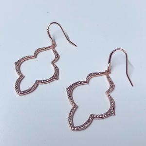 Pave arabesque chandelier earrings